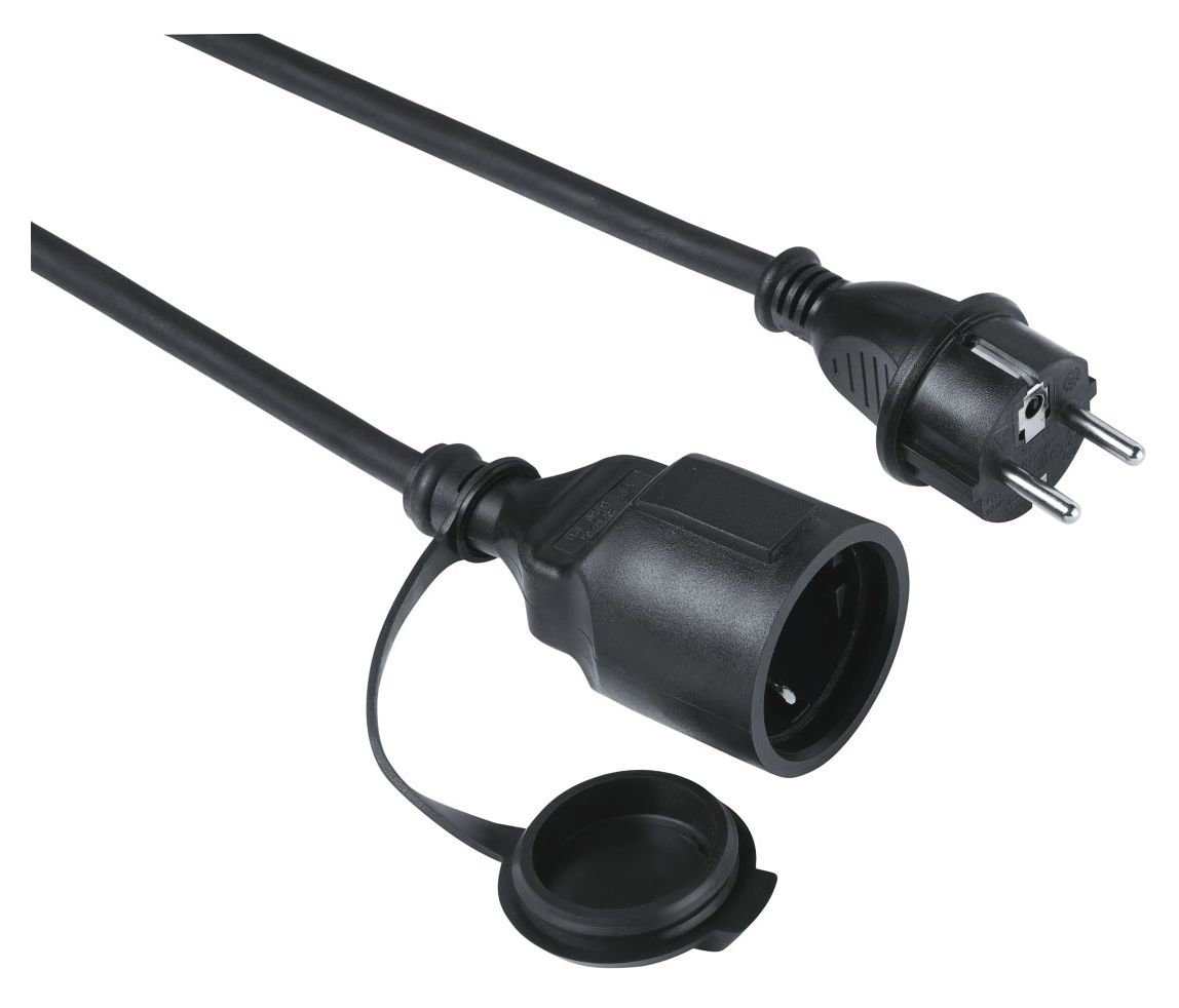 223251 Verlängerungskabel Outdoor IP44 Schutzdeckel 5 m  (Schwarz) 