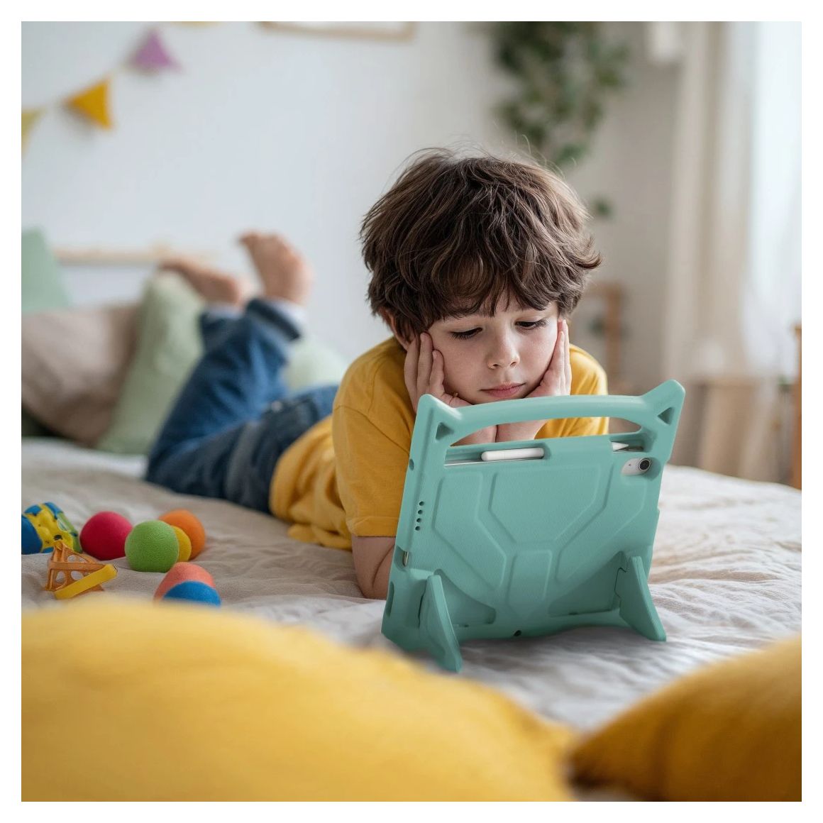 231049 Kids Schutzhülle aus EVA, Polycarbonat für Apple iPad A16 und iPad 10.Gen bis 27,9 cm (11") Schockresistent, Schlagfest, Kratzresistent (Türkis) 