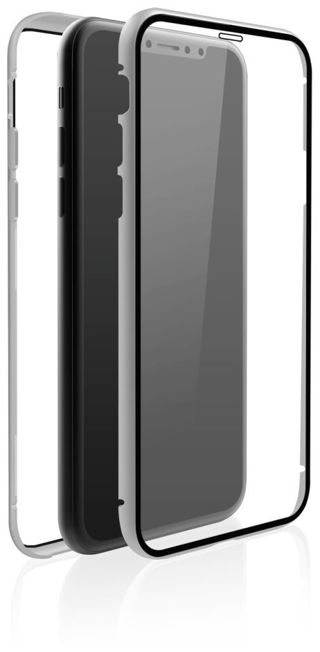 184771 360° Glass Cover für Apple iPhone X/Xs (Silber, Transparent) 