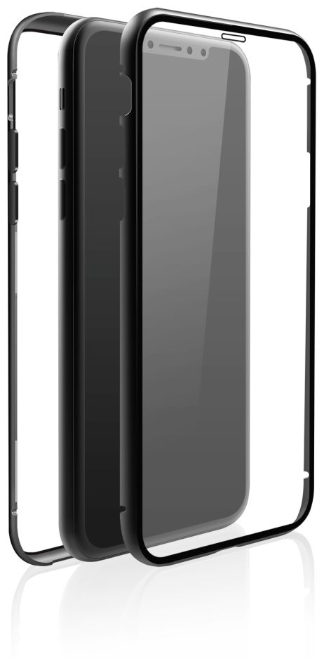 187026 360° Glass Cover für Apple iPhone 11 Max (Schwarz, Transparent) 