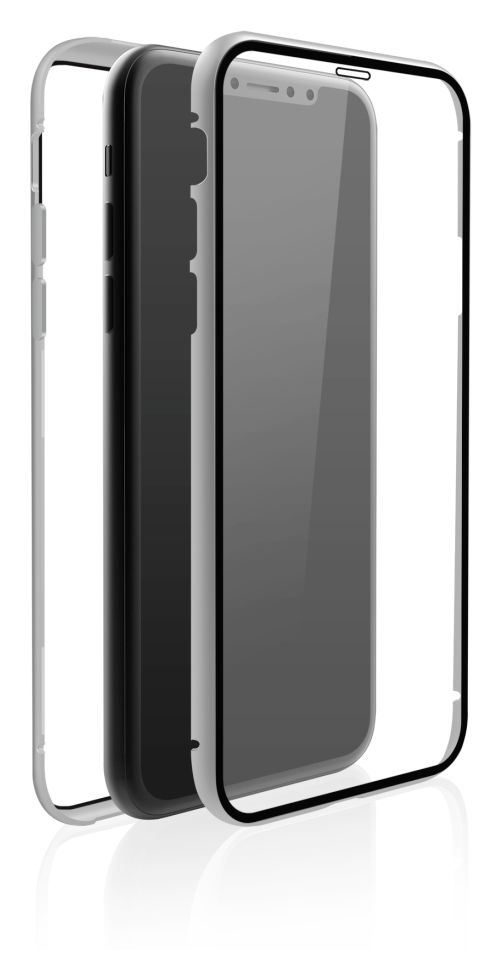 187027 360° Glass Folio für Apple iPhone 11 Max (Silber, Transparent) 