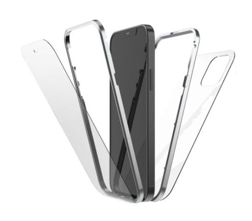 217039 360° Glass Cover für Apple iPhone 13 Pro Max (Silber, Transparent) 