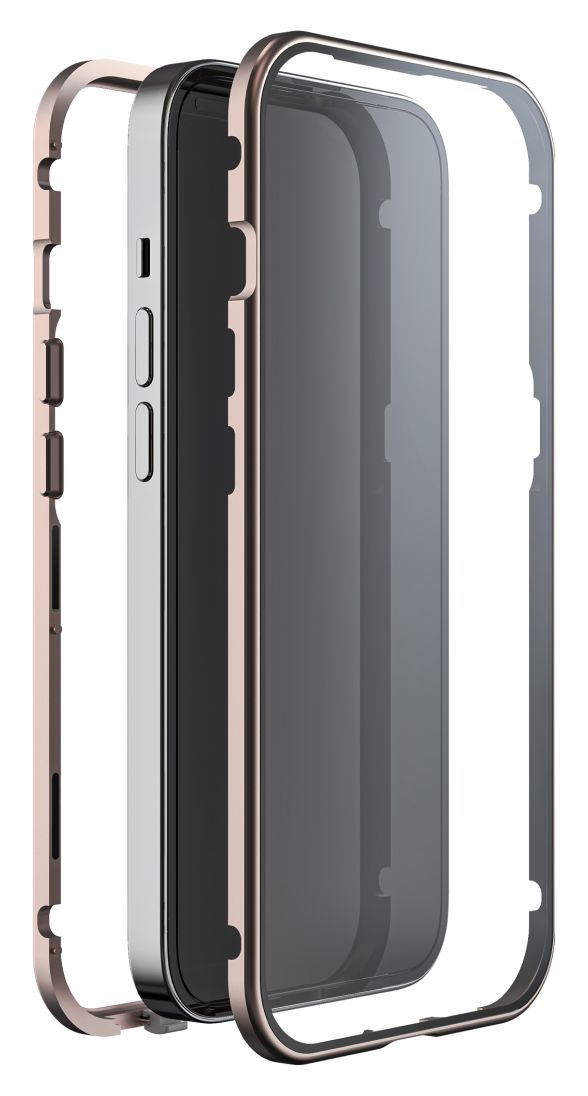 220265 360° Glass Cover für Apple iPhone 14 (Roségold, Transparent) 