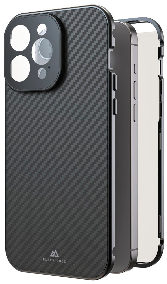 221284 360° Glass Cover für Apple iPhone 15  Pro Max (Karbon) 