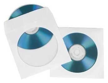 CD Paper Sleeves, white, 50 pcs/Pack 