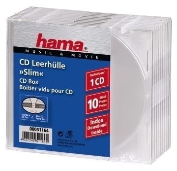 CD Slim Empty Box, pack 10, transparent 