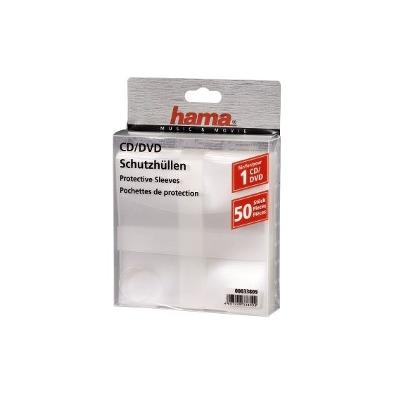 CD/DVD Protective Sleeves, Pack of 50 