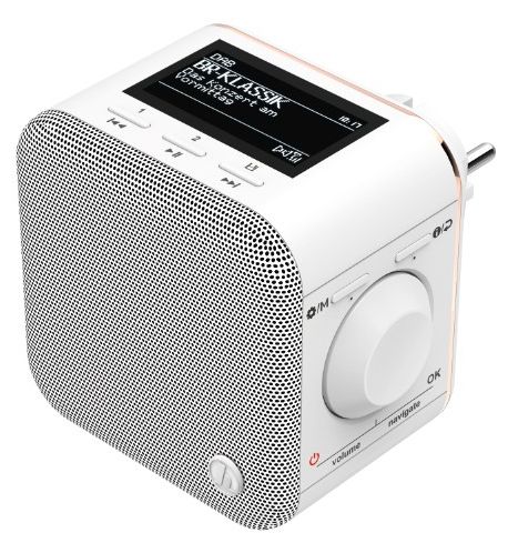 054871 DR40BT-PlugIn Bluetooth DAB, DAB+, FM Radio (Weiß) 