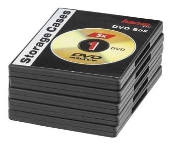 DVD Jewel Cases, Pack of 5, black 