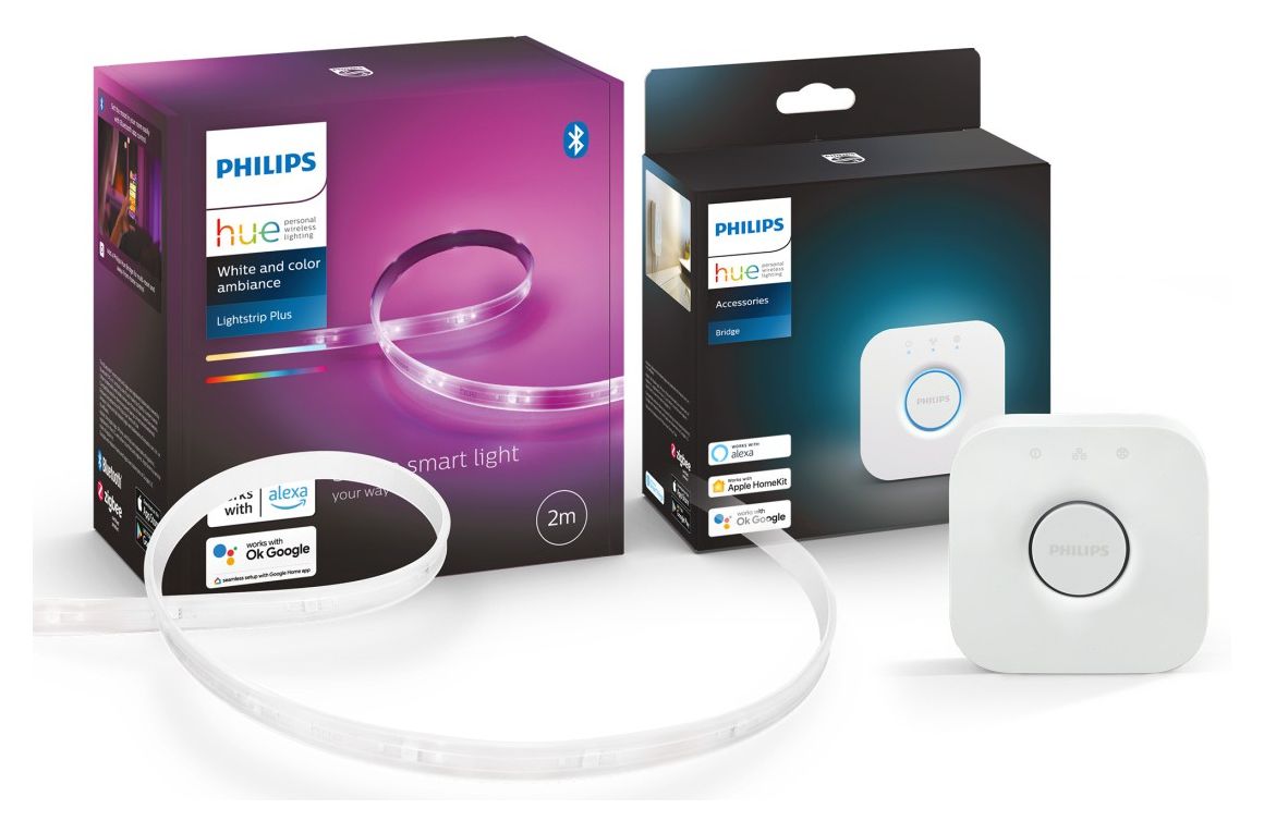 Hue Bridge Bundle White & Color Ambiance + Hue Bridge LED Universalstreifenleuchte 2000 mm DC 