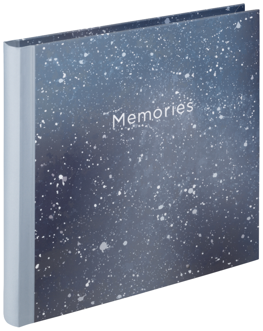 2655 Buch-Album "Keepsake" 30 weiße Seiten 18x18cm Blau, Orange 