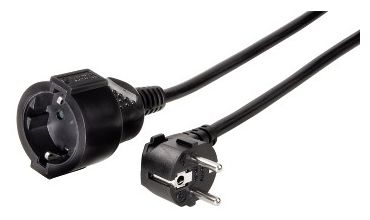 "Profi" Extension Cable with Earth Contact, 2 m, black 