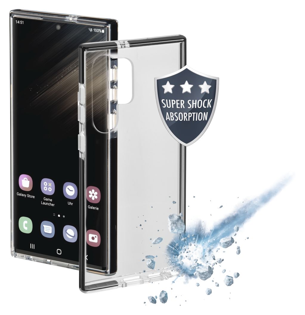215585 Protector Cover für Samsung Galaxy S23 Ultra (Schwarz, Transparent) 