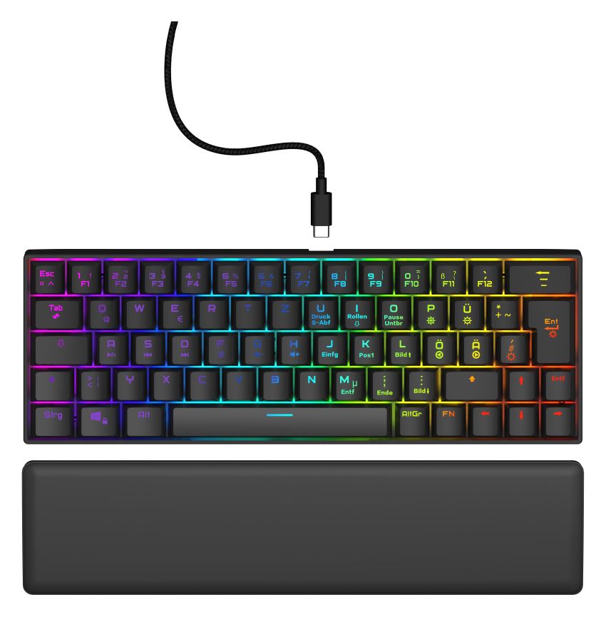 uRage Exodus 760 RGB-LED Gaming Tastatur USB  (Schwarz) 