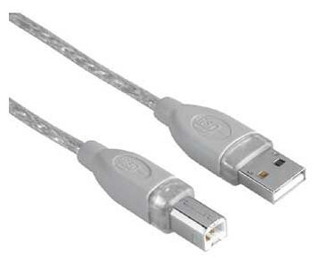 USB Connection Cable A-Plug - B-Plug, grey, 5.0 m 