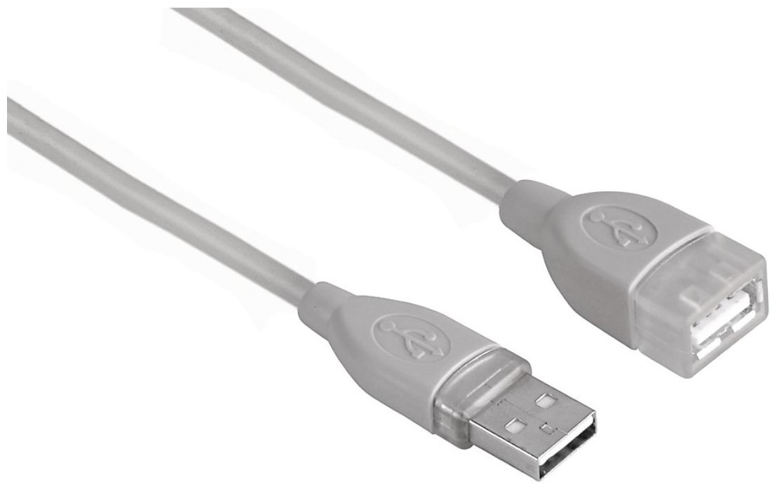 USB Extension Cable A-Plug - A-Socket, 5 m, grey 