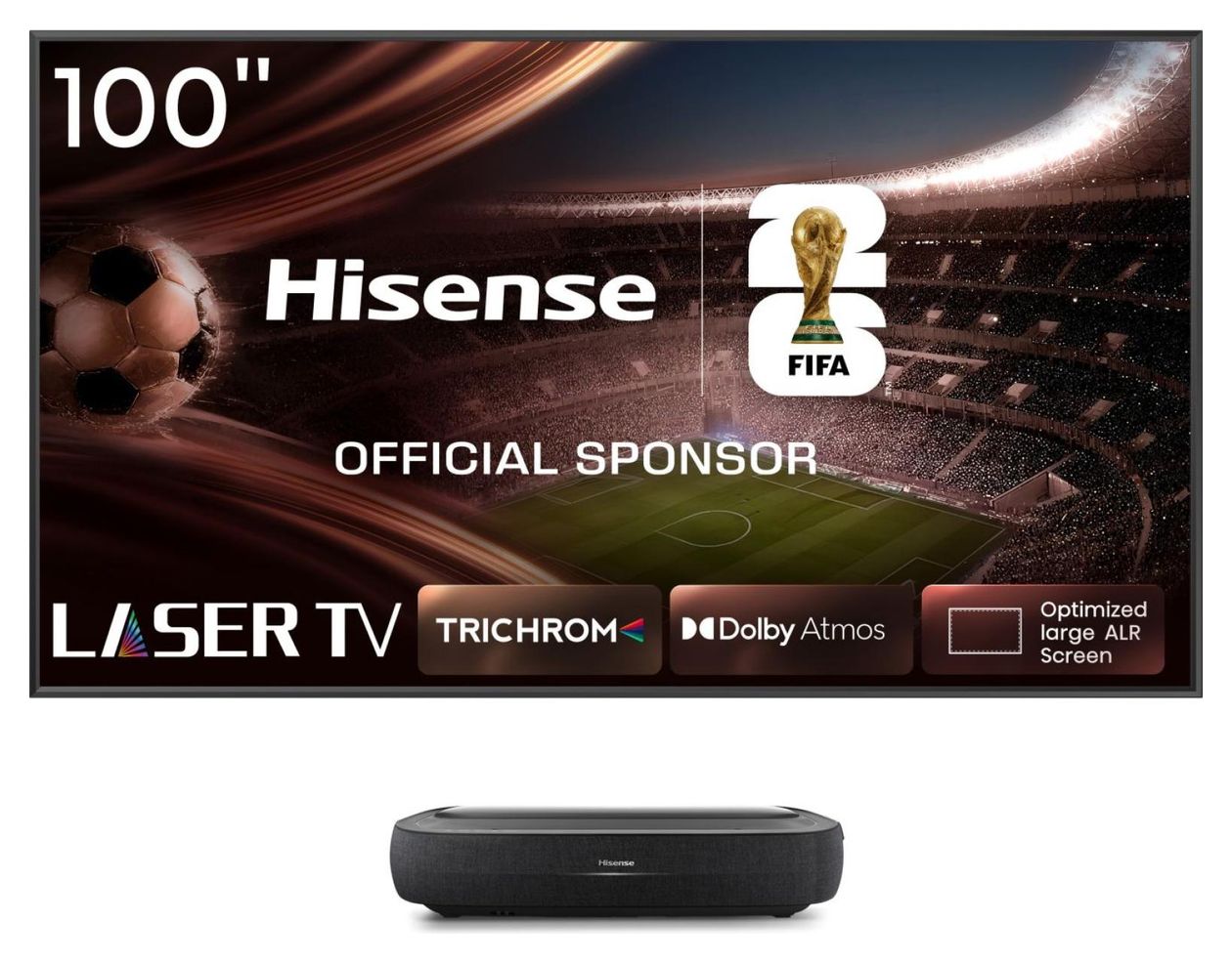 100L9HD 4K Laser TV inkl. Soft Daylight Screen 2,54 m (100 Zoll)  (Schwarz) 