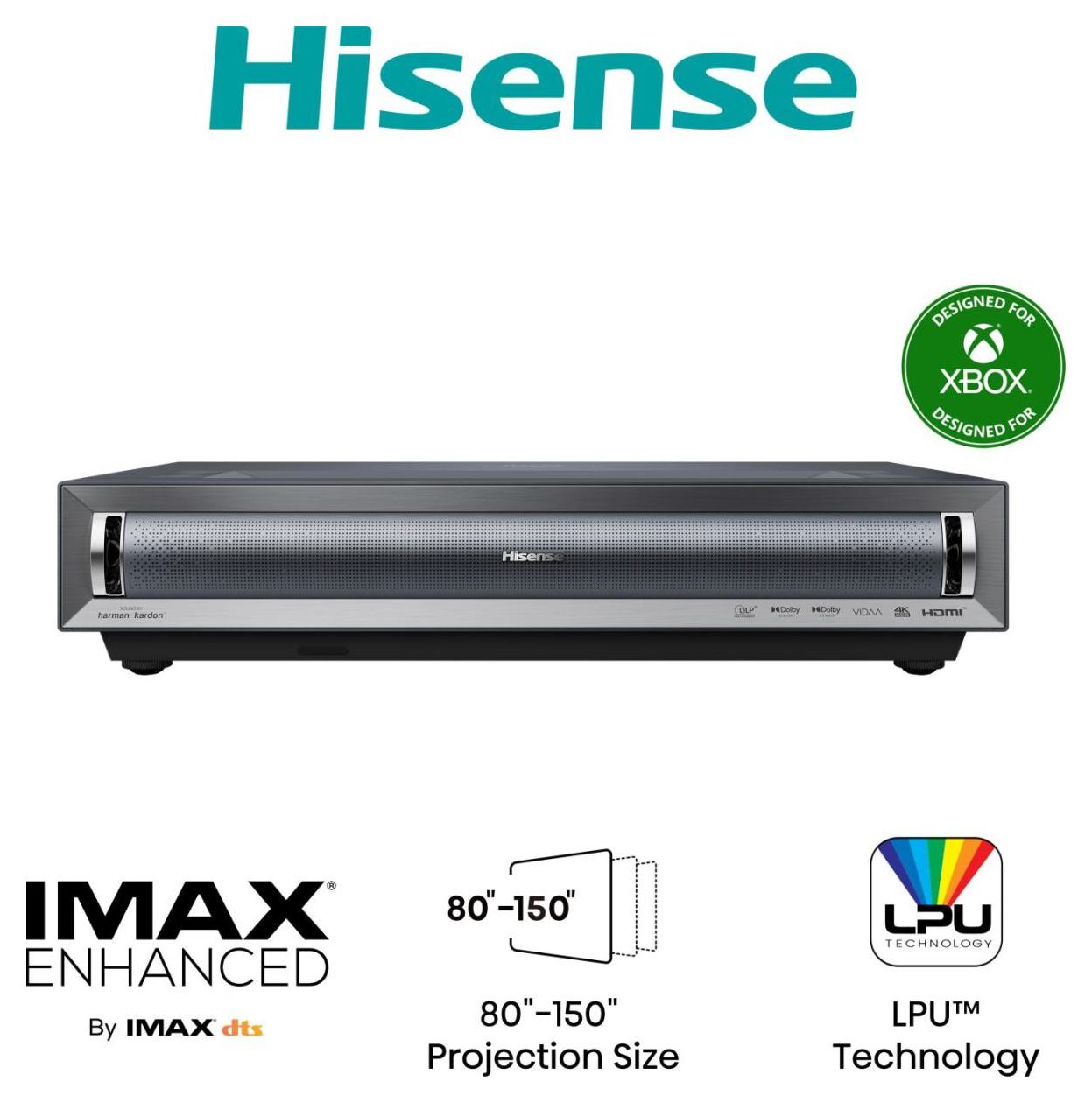 PX3-PRO UHD 4K (3840x2160) DLP Laser Ultra-Short-Throw-Projektor 2700 ANSI Lumen (Schwarz, Dunkles Grau) 