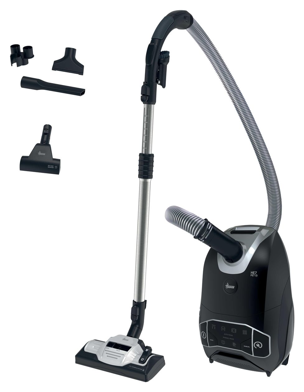 HE720PET Bodenstaubsauger mit Staubbeutel 850 W EPA  (Schwarz) 