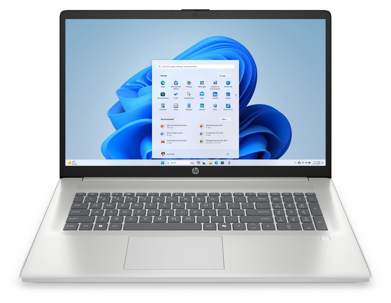 17-cp2750ng Full HD Notebook 43,9 cm (17.3 Zoll) 1920 x 1080 Pixel 512 GB SSD Windows 11 Home AMD Ryzen 5 max. 4,3 GHz  (Silber) 