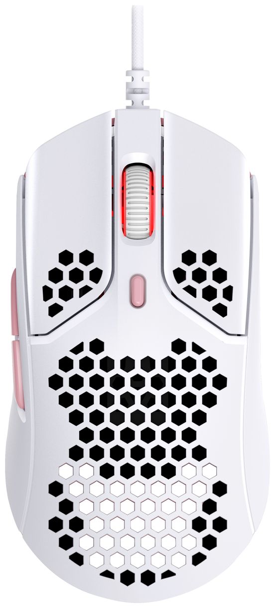 HyperX Pulsefire Haste 3200 DPI Gaming Maus Optisch (Pink, Weiß) 
