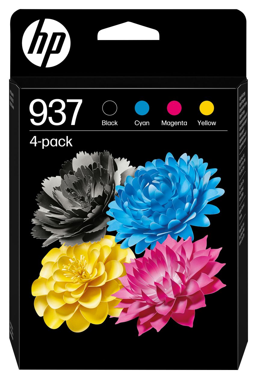 Nr.937 4er-Pack originale Druckerpatronen Schwarz, Cyan, Magenta, Gelb 1250 Seiten 