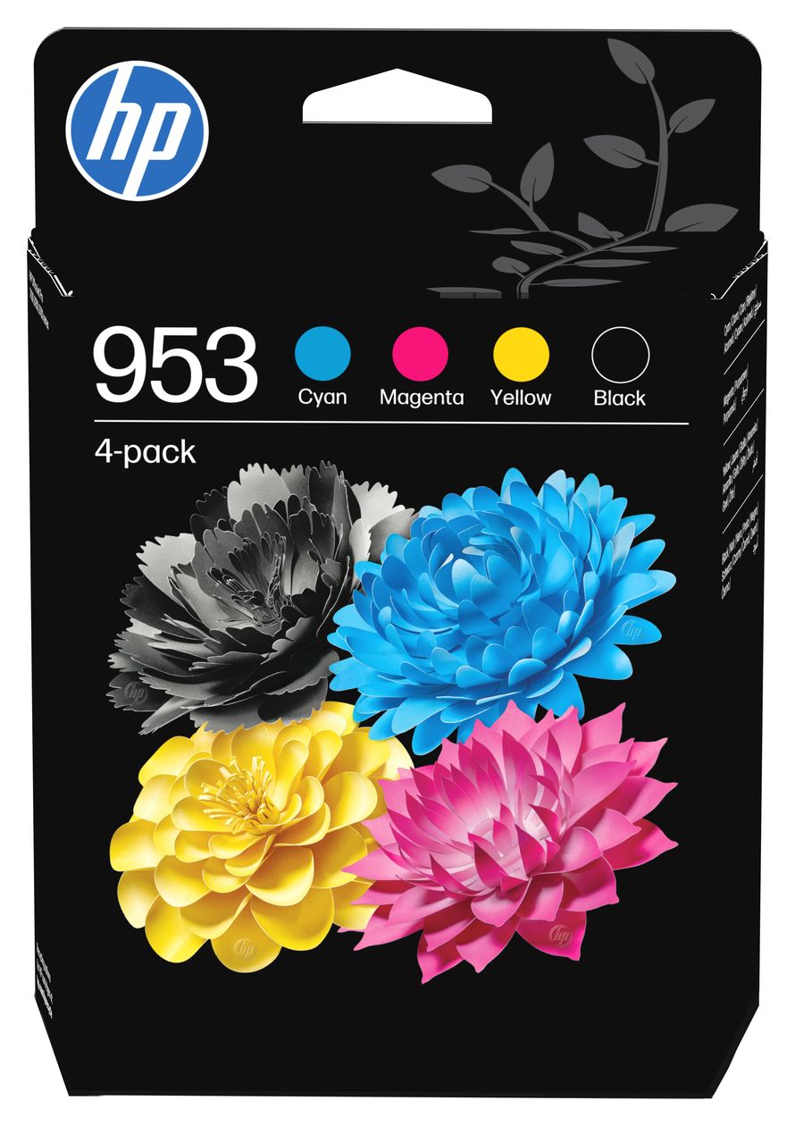 Nr.953 4er-Pack originale Druckerpatronen Schwarz, Cyan, Magenta, Gelb 20 ml 9 ml 900 Seiten 
