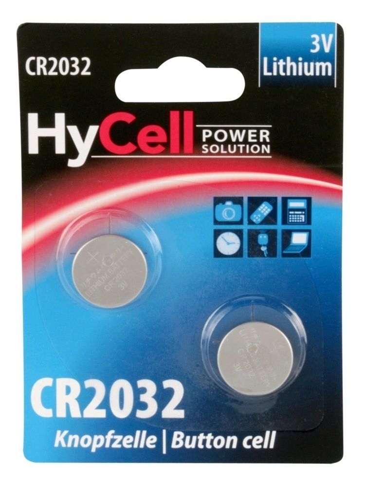 Knopfzelle CR2032 Lithium 3 V 2 Stück  (Silber) 