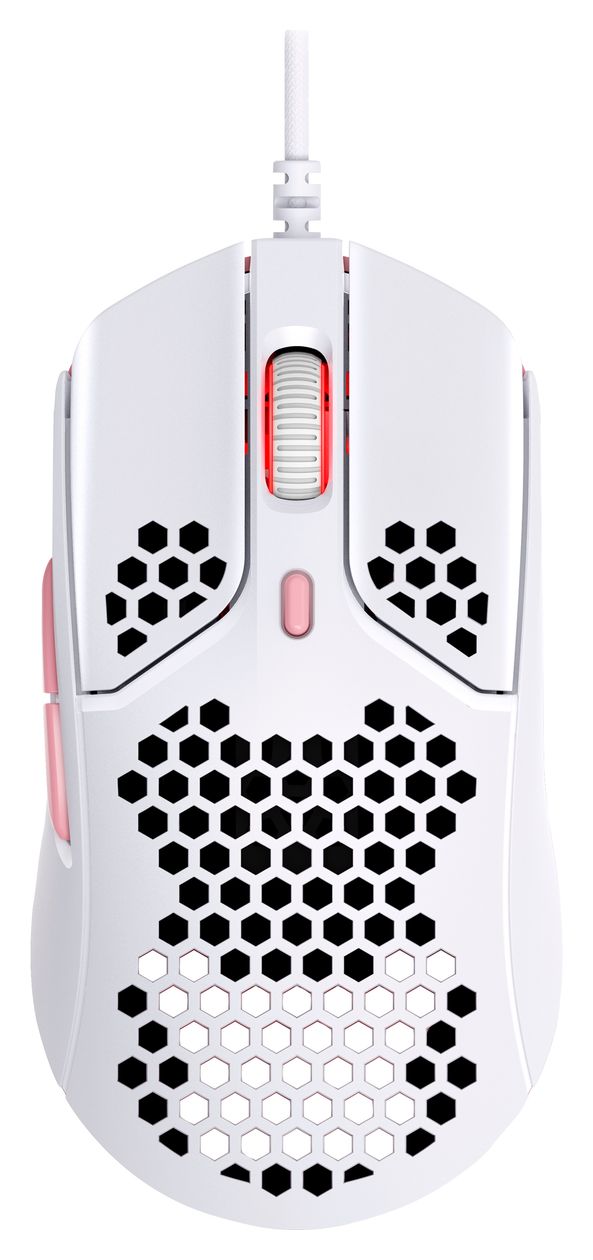 HyperX Pulsefire Haste 3200 DPI Gaming Maus Optisch  (Pink, Weiß) 
