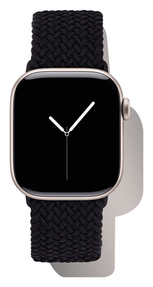 Iconic Black Watch Band Armband 42 mm Apple Watch Series 1–3 44 mm Apple Watch Series 4–6 44 mm Apple Watch SE (1. – 3. Generation) 45 mm Apple Watch Series 7–9 46 mm Apple Watch Series 10–11 49 mm Apple Watch Ultra/Ultra 2–3 