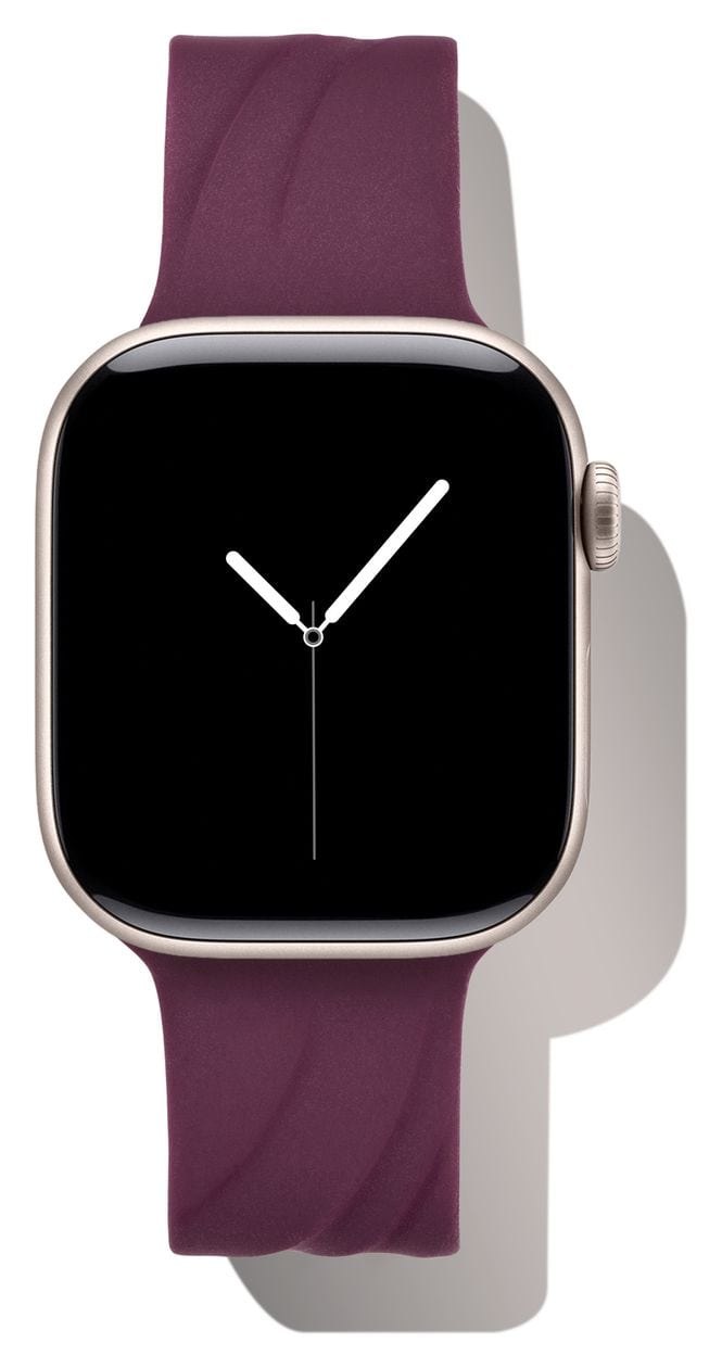 Soft Swirl Silicone Watch Band Armband 20 mm Apple Watch 42/44/45/46/49 - S/M  (Violett) 