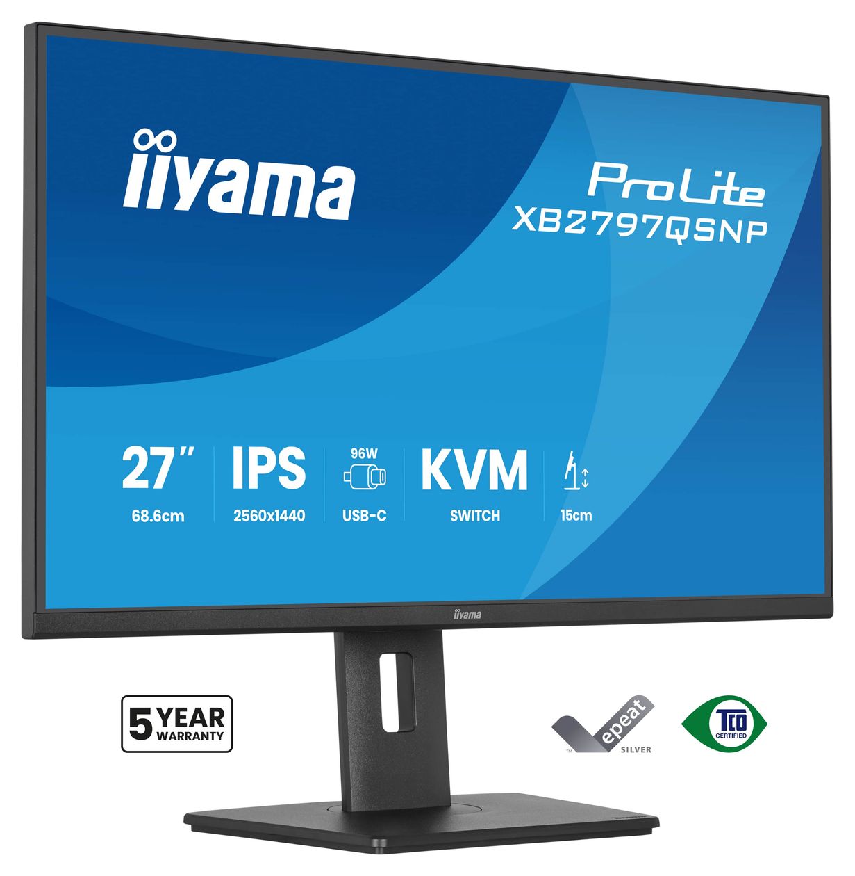 ProLite XB2797QSNP-B1 Quad HD Monitor 68,6 cm (27 Zoll) 16:9 350 cd/m²  (Schwarz) 