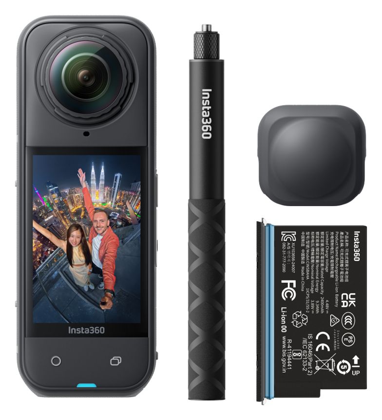 X5 Starter Bundle 11904 x 5952 Pixel Aktion Kamera 360° 72 MP  (Schwarz) 