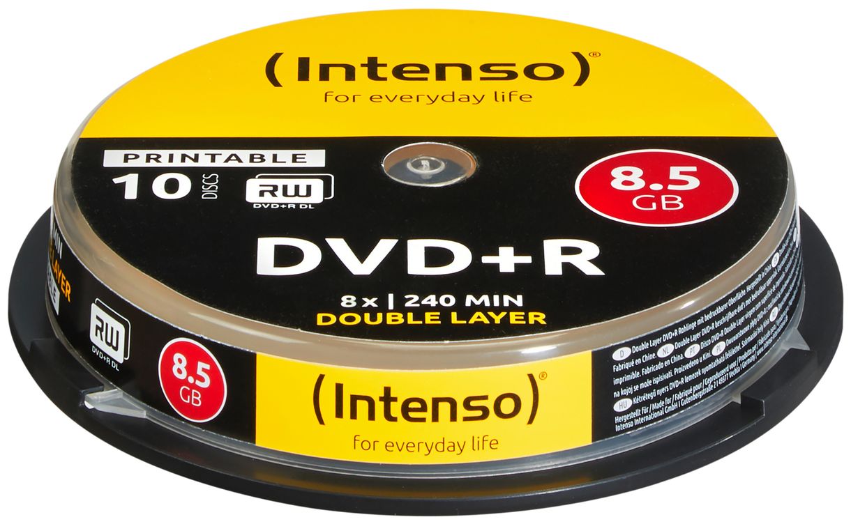 DVD+R Rohlinge Double Layer 8,5GB 10er Spindel 8x bedruckbar 