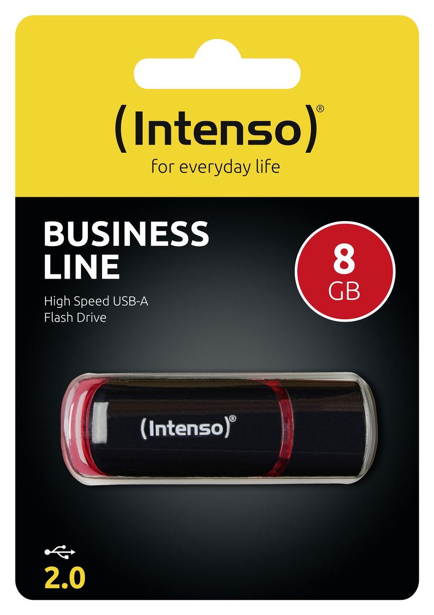 Business Line USB Typ-A Stick 8 GB  (Schwarz, Rot) 