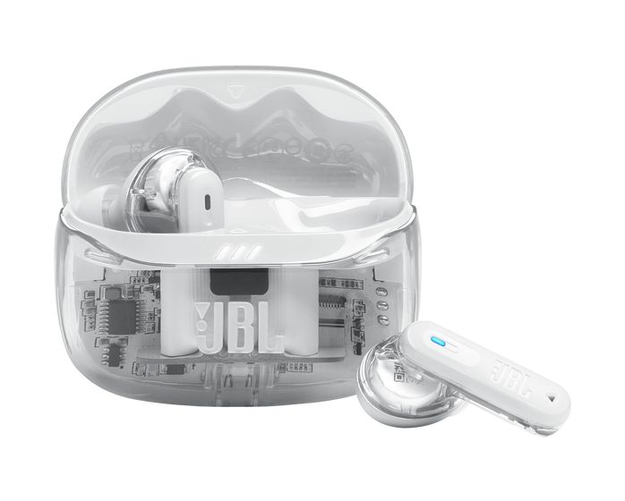 Tune Beam 2 Ghost Edition In-Ear Bluetooth Kopfhörer kabellos 12 h Laufzeit IP54  (Weiß) 