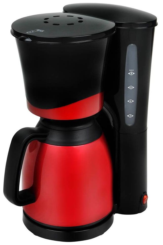 TKG KA520.1R 8 Tassen Filterkaffeemaschine (Schwarz, Rot) 