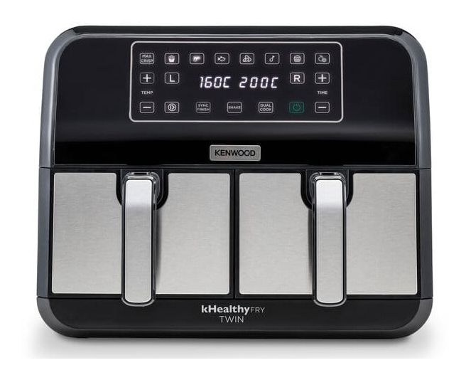 HFM20.000MB kHealthy Twin Airfryer Doppel Heißluftfritteuse 8 l 1700 W  (Schwarz) 