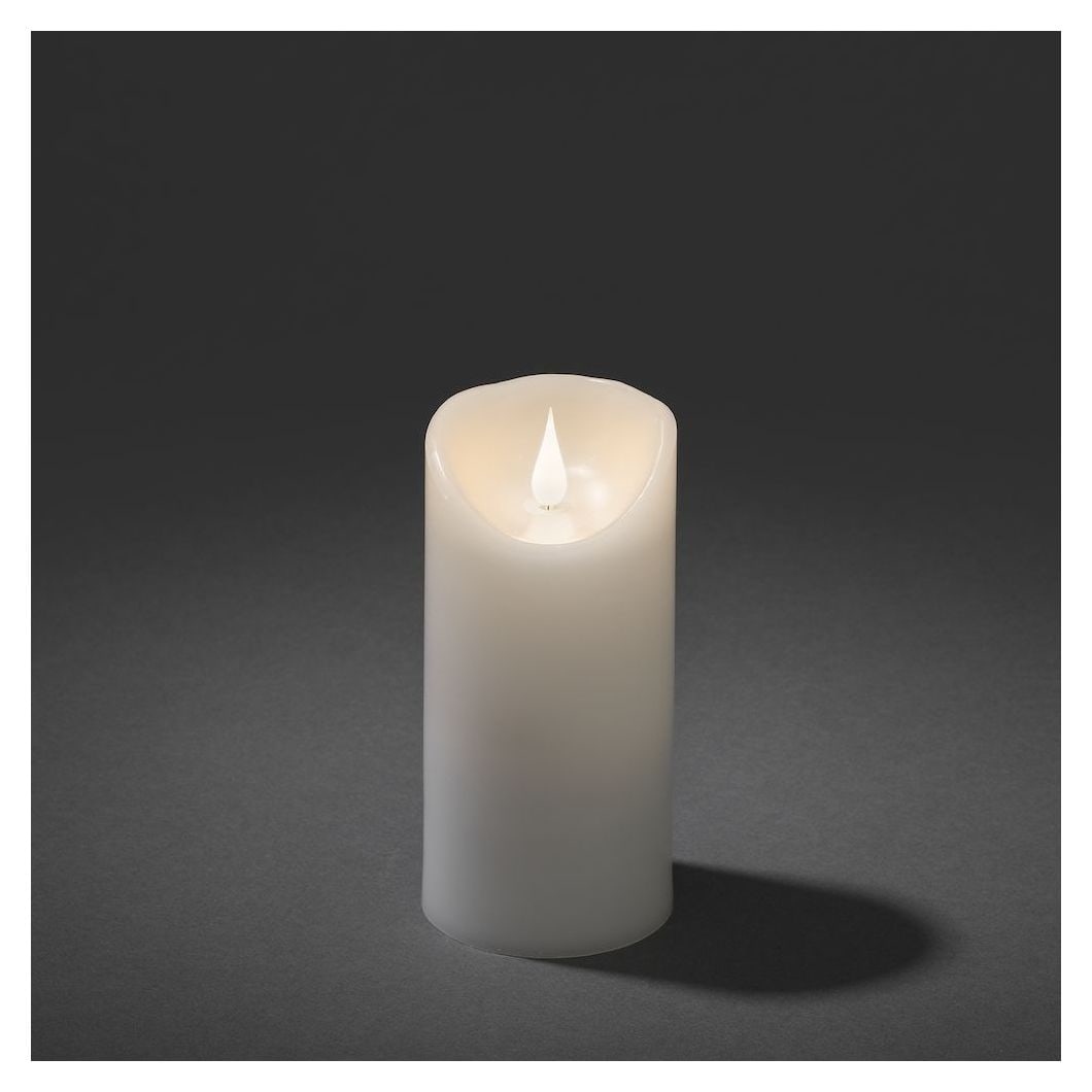 1831-100 Echtwachskerze mit 3D Flamme LED 2300 K Warmweiß Batterie 