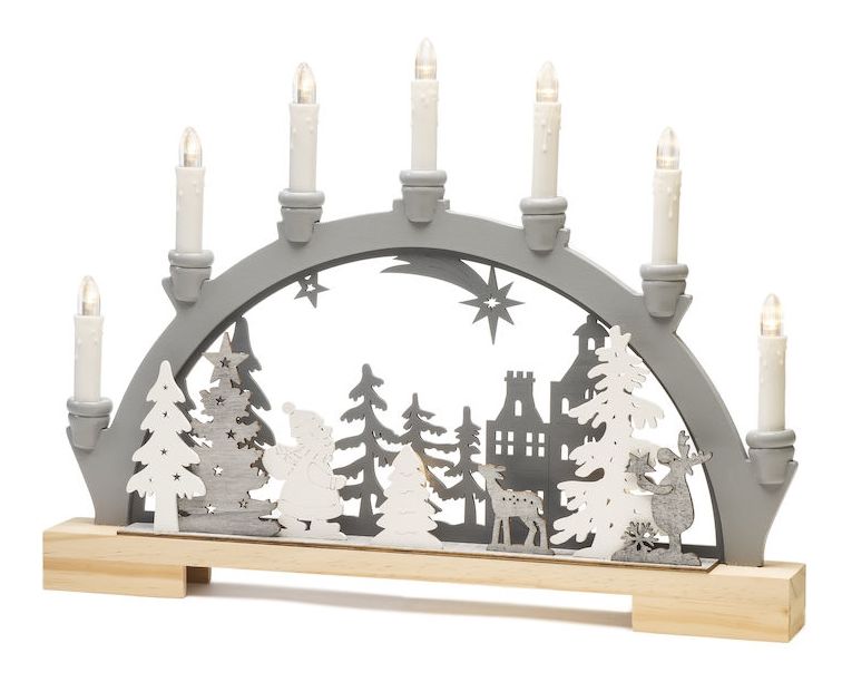 3260-320 Schwibbogen Wald LED 2600 K Warmweiß Batterie 