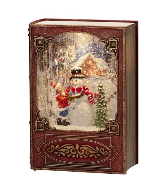 4273-550 Wasserlaterne Buch mit Schneemann LED Warmweiß (3000K) Warmweiß Batterie 