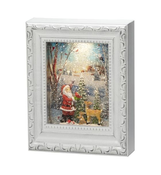 4275-200 Wasserlaterne Bilderrahmen Weihnachtsmann mit Tieren LED Warmweiß (3000K) Warmweiß Batterie 