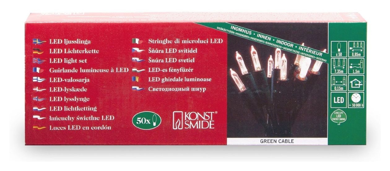 6303-100 LED-Minilichterkette 50er LED 8850 mm Warmweiß 