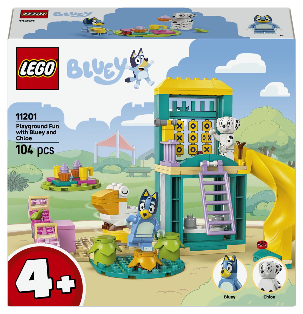 Bluey und Chloe auf dem Spielplatz 