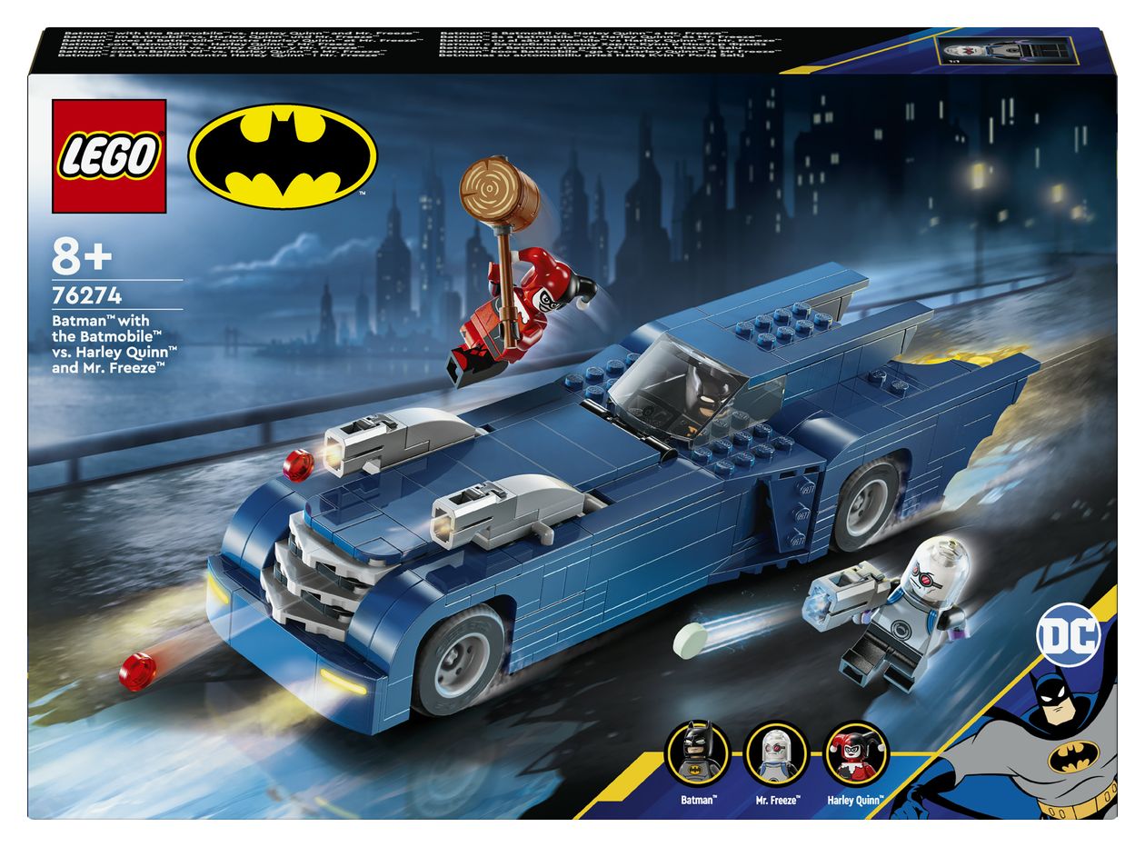 DC Batman im Batmobil vs. Harley Quinn und Mr. Freeze Bauset 435 Teile  (Mehrfarbig) 