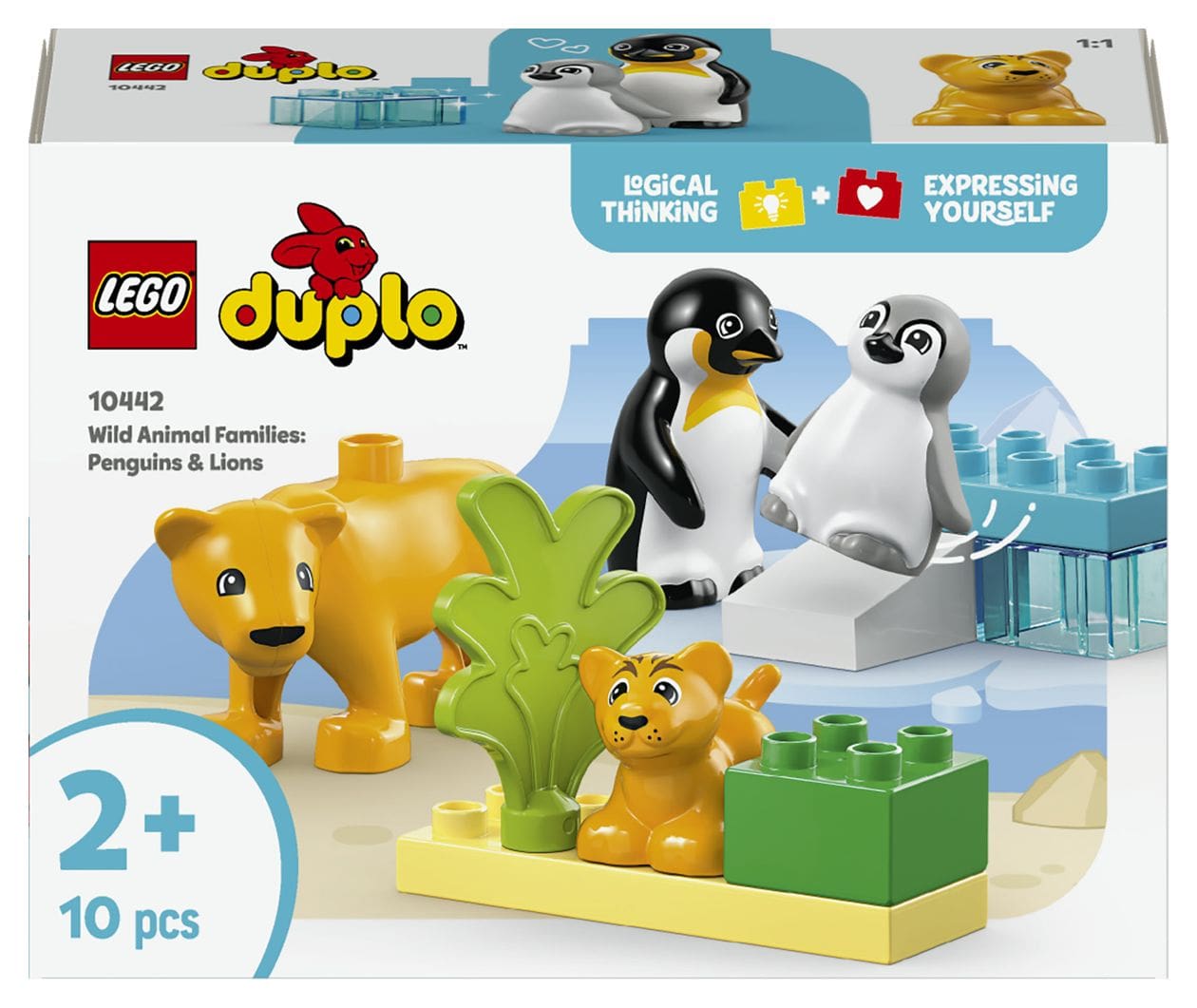 DUPLO Town Wildtier-Familien Pinguine und Löwen Bauset 10 Teile  (Mehrfarbig) 