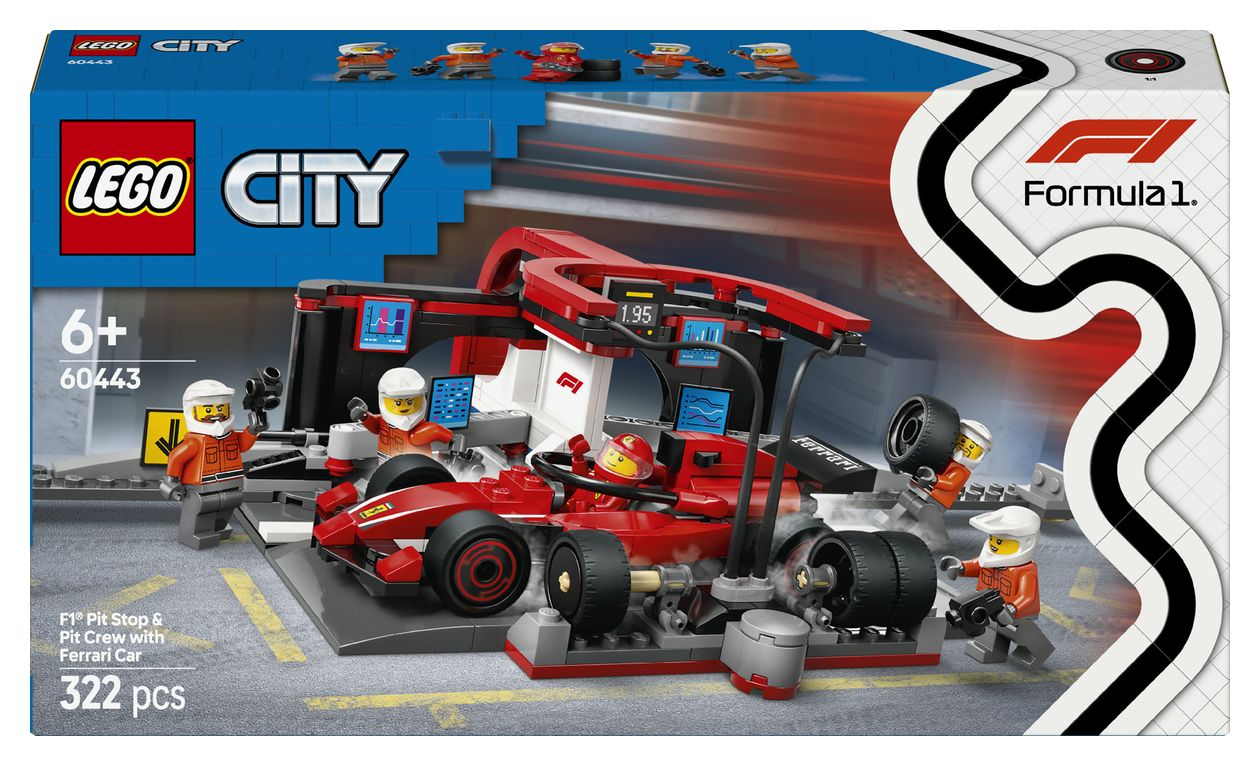 F1® Boxenstopp mit Boxencrew und Ferrari Flitzer 