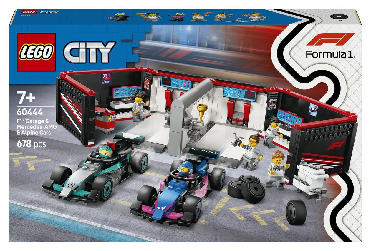 F1® Garage mit Mercedes-AMG & Alpine Rennautos 