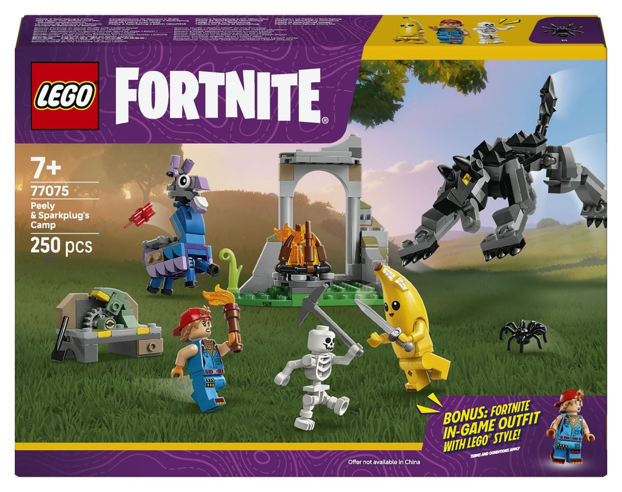 Fortnite Das Lager von Schali und der Zündkerzenkünstlerin Bauset 250 Teile  (Mehrfarbig) 