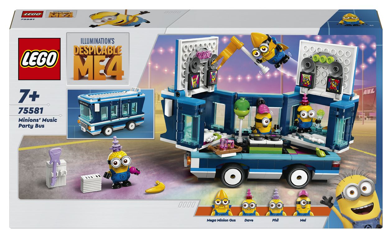Ich Einfach unverbesserlich 4 Minions und der Party Bus Bauset 379 Teile  (Mehrfarbig) 